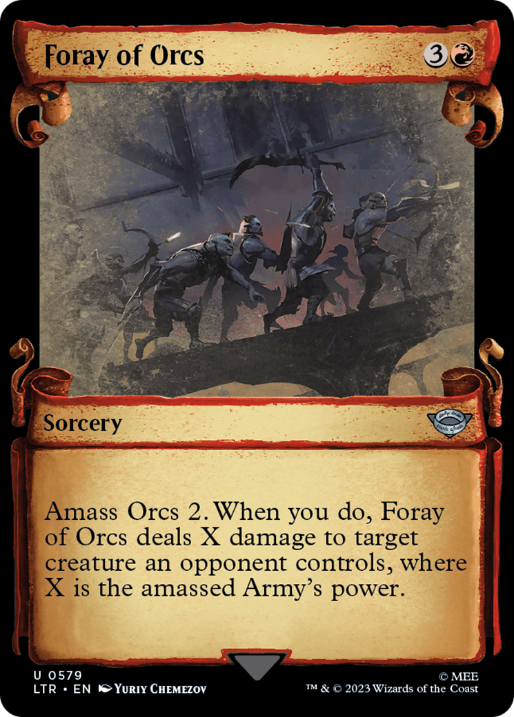 Foray of Orcs (LTR-579) - The Lord of the Rings: Tales of Middle-earth: (Showcase) Foil - Premium MTG Single from Wizards of the Coast - Just $0.08! Shop now at Game Crave Tournament Store