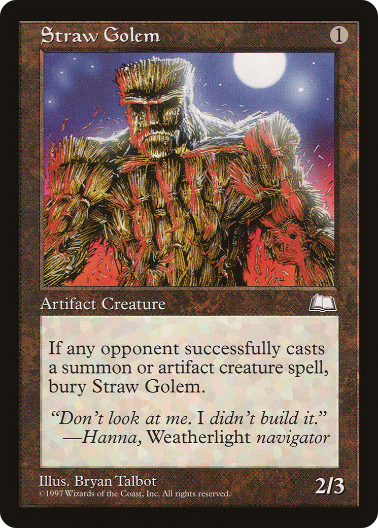 Straw Golem (WTH-158) - Weatherlight - Premium MTG Single from Wizards of the Coast - Just $0.25! Shop now at Game Crave Tournament Store