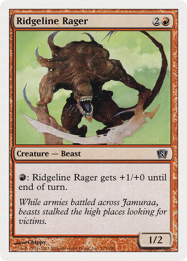 Ridgeline Rager (8ED-215) - Eighth Edition - Premium MTG Single from Wizards of the Coast - Just $0.08! Shop now at Game Crave Tournament Store