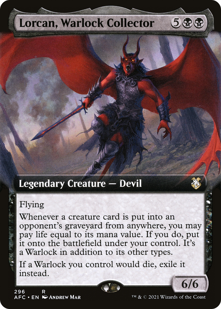 Lorcan, Warlock Collector (AFC-296) - Forgotten Realms Commander: (Extended Art) - Premium MTG Single from Wizards of the Coast - Just $0.44! Shop now at Game Crave Tournament Store