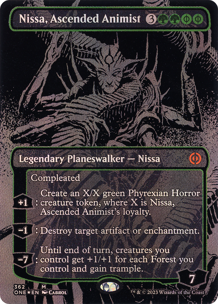 Nissa, Ascended Animist (ONE-362) - Phyrexia: All Will Be One (Borderless) Foil - Premium MTG Single from Wizards of the Coast - Just $3.78! Shop now at Game Crave Tournament Store
