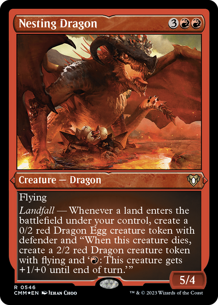 Nesting Dragon (CMM-546) - Commander Masters Etched Foil - Premium MTG Single from Wizards of the Coast - Just $1.16! Shop now at Game Crave Tournament Store