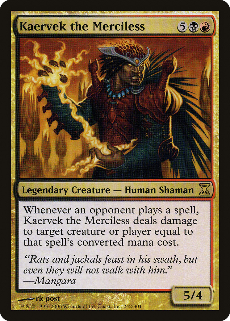 Kaervek the Merciless (TSP-242) - Time Spiral Foil - Premium MTG Single from Wizards of the Coast - Just $6.19! Shop now at Game Crave Tournament Store