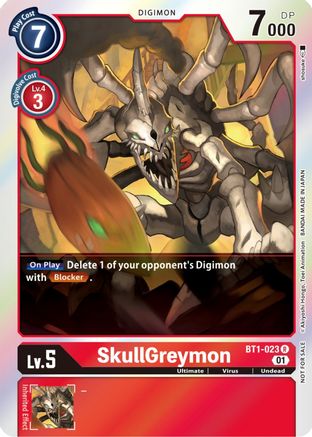 SkullGreymon (ST-11 Special Entry Pack) (BT1-023) - Release Special Booster Foil - Premium Digimon Single from Bandai - Just $0.21! Shop now at Game Crave Tournament Store