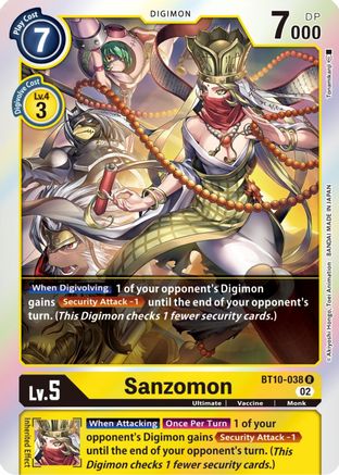 Sanzomon (BT10-038) - Xros Encounter Foil - Premium Digimon Single from Bandai - Just $0.08! Shop now at Game Crave Tournament Store