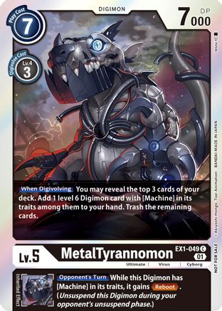 MetalTyrannomon (Premium Deck Set Lucky Pack) (EX1-049) - Classic Collection Foil - Premium Digimon Single from Bandai - Just $0.41! Shop now at Game Crave Tournament Store
