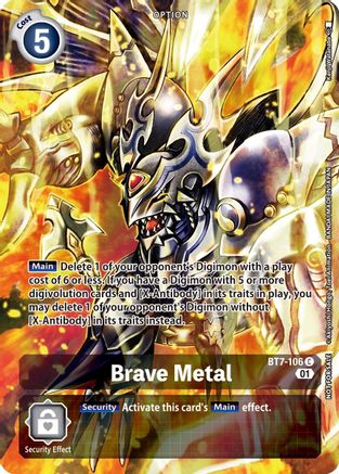 Brave Metal (Premium Deck Set) (BT7-106) - Next Adventure Foil - Premium Digimon Single from Bandai - Just $0.08! Shop now at Game Crave Tournament Store