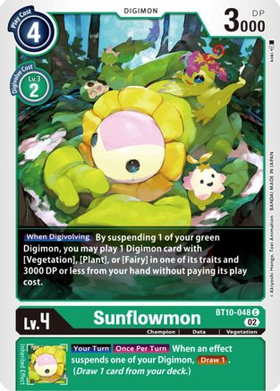 Sunflowmon (BT10-048) - Xros Encounter - Premium Digimon Single from Bandai - Just $0.08! Shop now at Game Crave Tournament Store