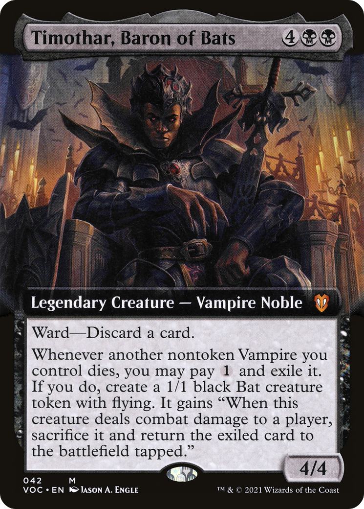 Timothar, Baron of Bats (VOC-042) - Crimson Vow Commander: (Extended Art) - Premium MTG Single from Wizards of the Coast - Just $2.24! Shop now at Game Crave Tournament Store