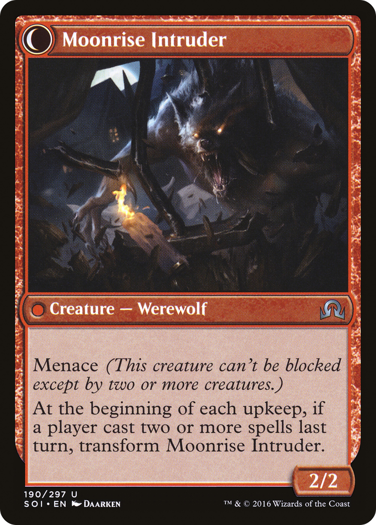 Village Messenger // Moonrise Intruder (SOI-190) - Shadows over Innistrad: (Double Faced Transform) - Premium MTG Single from Wizards of the Coast - Just $0.08! Shop now at Game Crave Tournament Store