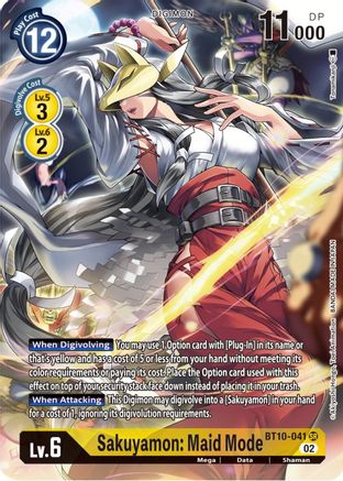 Sakuyamon: Maid Mode (Alternate Art) (BT10-041) - Xros Encounter Foil - Premium Digimon Single from Bandai - Just $23.33! Shop now at Game Crave Tournament Store