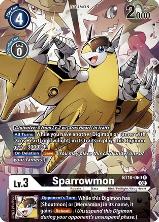 Sparrowmon (Alternate Art) (BT10-060) - Xros Encounter Foil - Premium Digimon Single from Bandai - Just $8.83! Shop now at Game Crave Tournament Store