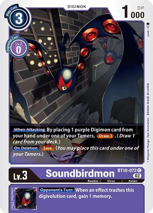 Soundbirdmon (BT10-072) - Xros Encounter - Premium Digimon Single from Bandai - Just $0.25! Shop now at Game Crave Tournament Store
