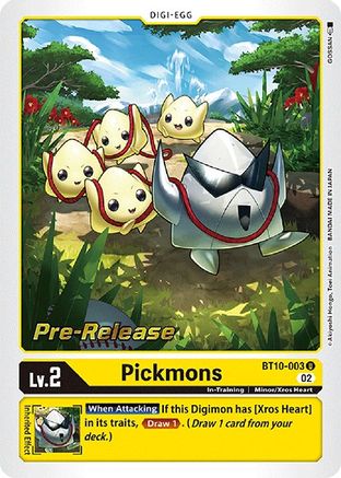 Pickmons (BT10-003) - Xros Encounter Pre-Release Cards Foil - Premium Digimon Single from Bandai - Just $0.20! Shop now at Game Crave Tournament Store