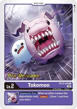 Tokomon (BT10-006) - Xros Encounter Pre-Release Cards Foil - Premium Digimon Single from Bandai - Just $0.08! Shop now at Game Crave Tournament Store