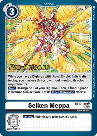 Seiken Meppa (BT10-110) - Xros Encounter Pre-Release Cards Foil - Premium Digimon Single from Bandai - Just $11.13! Shop now at Game Crave Tournament Store