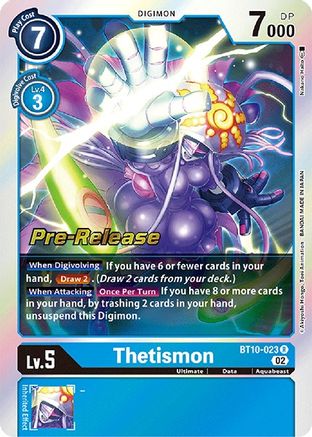 Thetismon (BT10-023) - Xros Encounter Pre-Release Cards Foil - Premium Digimon Single from Bandai - Just $0.24! Shop now at Game Crave Tournament Store