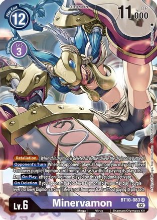 Minervamon (Alternate Art) (BT10-083) - Xros Encounter Foil - Premium Digimon Single from Bandai - Just $7.89! Shop now at Game Crave Tournament Store