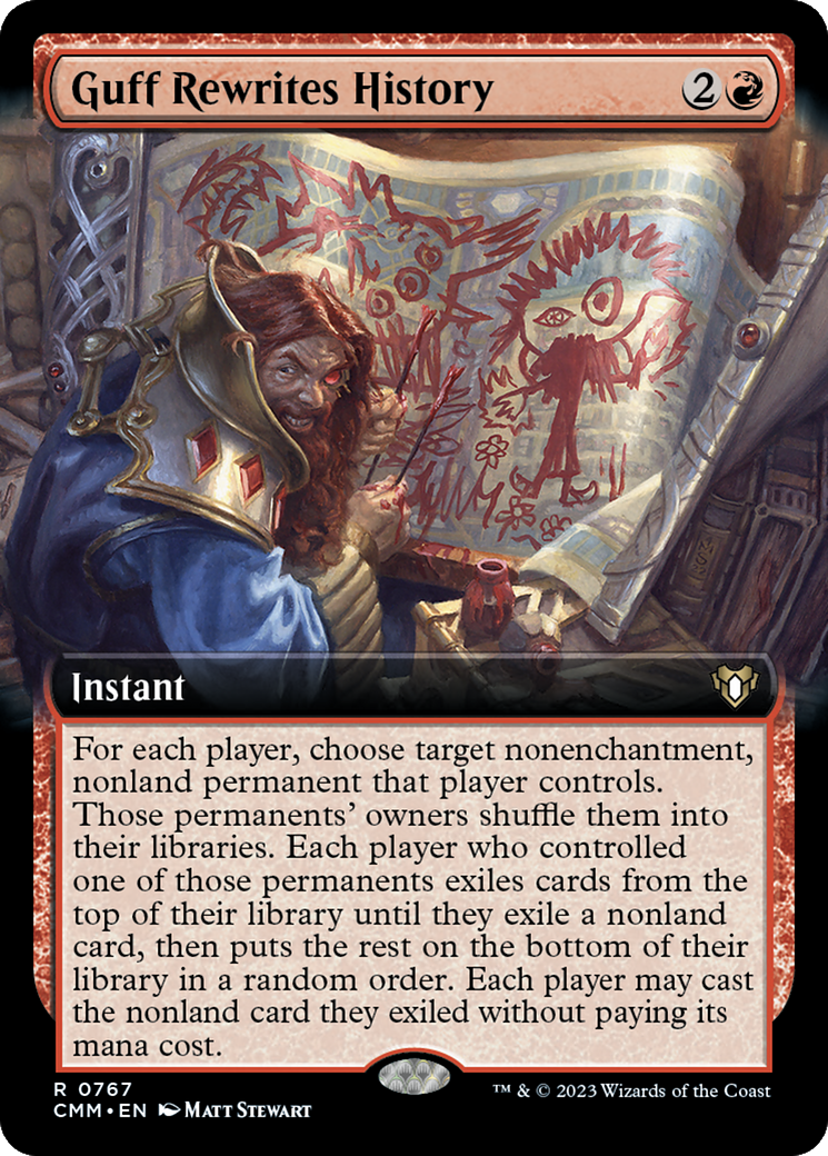 Guff Rewrites History (CMM-767) - Commander Masters: (Extended Art) - Premium MTG Single from Wizards of the Coast - Just $0.59! Shop now at Game Crave Tournament Store