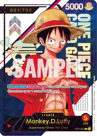 Monkey.D.Luffy - ST01-001 [Serial Number] (ST01-001) - One Piece Promotion Cards Foil - Premium One Piece Single from Bandai - Just $6650! Shop now at Game Crave Tournament Store