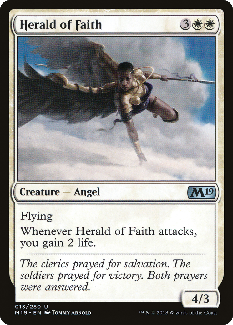 Herald of Faith (M19-013) - Core Set 2019 - Premium MTG Single from Wizards of the Coast - Just $0.08! Shop now at Game Crave Tournament Store