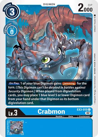 Crabmon (EX3-015) - Draconic Roar - Premium Digimon Single from Bandai - Just $0.25! Shop now at Game Crave Tournament Store
