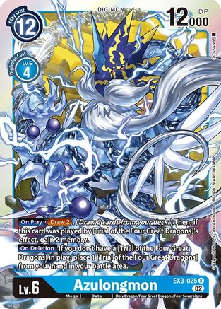 Azulongmon (EX3-025) - Draconic Roar Foil - Premium Digimon Single from Bandai - Just $0.25! Shop now at Game Crave Tournament Store