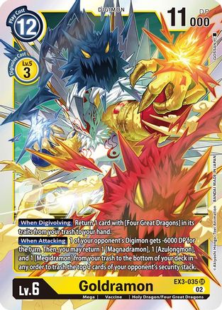 Goldramon (EX3-035) - Draconic Roar Foil - Premium Digimon Single from Bandai - Just $0.25! Shop now at Game Crave Tournament Store
