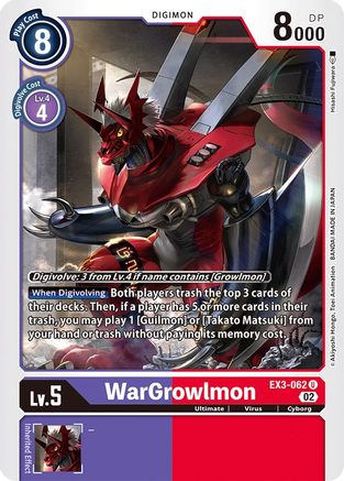 WarGrowlmon (EX3-062) - Draconic Roar - Premium Digimon Single from Bandai - Just $0.42! Shop now at Game Crave Tournament Store