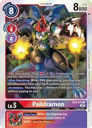 Paildramon (Box Topper) (EX3-010) - Draconic Roar Foil - Premium Digimon Single from Bandai - Just $1.52! Shop now at Game Crave Tournament Store