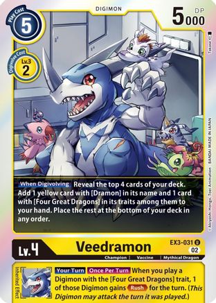 Veedramon (Box Topper) (EX3-031) - Draconic Roar Foil - Premium Digimon Single from Bandai - Just $1.24! Shop now at Game Crave Tournament Store