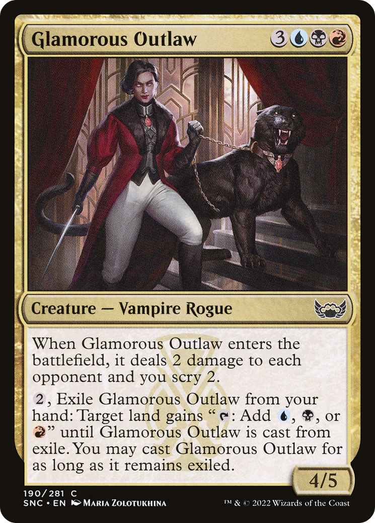 Glamorous Outlaw (SNC-190) - Streets of New Capenna - Premium MTG Single from Wizards of the Coast - Just $0.08! Shop now at Game Crave Tournament Store