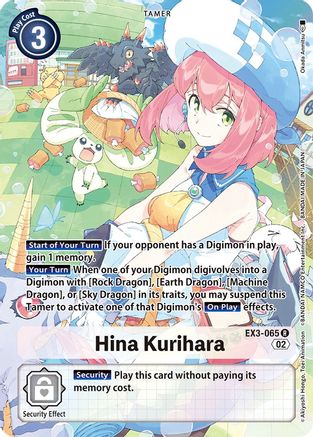 Hina Kurihara (Alternate Art) (EX3-065) - Draconic Roar Foil - Premium Digimon Single from Bandai - Just $18.32! Shop now at Game Crave Tournament Store