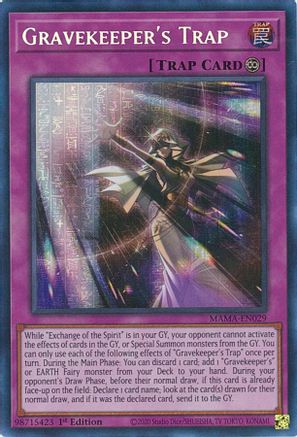 Gravekeeper's Trap (Secret Pharaoh's Rare) (MAMA-EN029) - Magnificent Mavens 1st Edition - Premium Yugioh Single from Konami - Just $15.95! Shop now at Game Crave Tournament Store