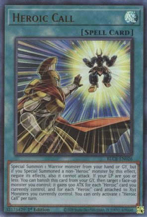 Heroic Call (BLCR-EN026) - Battles of Legend: Crystal Revenge 1st Edition - Premium Yugioh Single from Konami - Just $0.25! Shop now at Game Crave Tournament Store