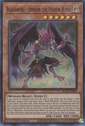 Blackwing - Simoon the Poison Wind (BLCR-EN062) - Battles of Legend: Crystal Revenge 1st Edition - Premium Yugioh Single from Konami - Just $0.25! Shop now at Game Crave Tournament Store
