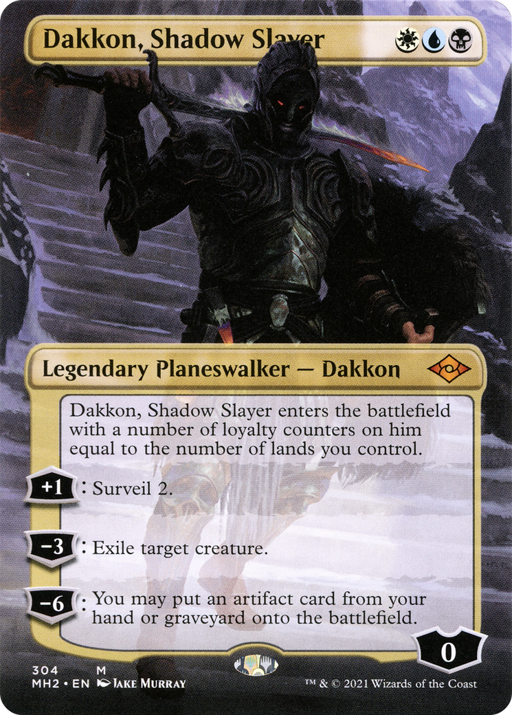 Dakkon, Shadow Slayer (MH2-304) - Modern Horizons 2 (Borderless) Foil - Premium MTG Single from Wizards of the Coast - Just $0.43! Shop now at Game Crave Tournament Store