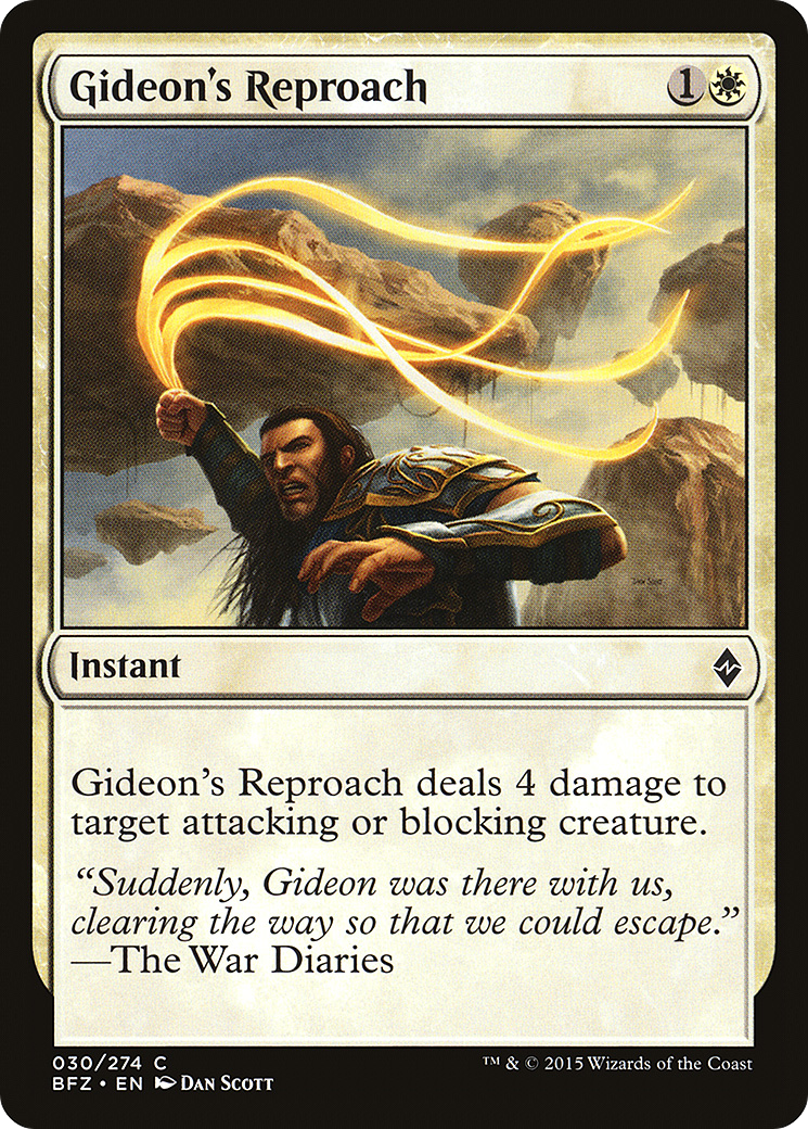 Gideon's Reproach (BFZ-030) - Battle for Zendikar Foil - Premium MTG Single from Wizards of the Coast - Just $0.25! Shop now at Game Crave Tournament Store