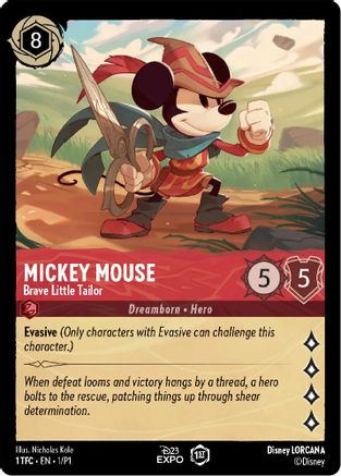 Mickey Mouse - Brave Little Tailor (1) - D23 Promos - Premium Lorcana Single from Disney - Just $337.44! Shop now at Game Crave Tournament Store