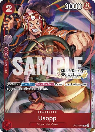 Usopp - OP01-004 (Treasure Cup) (OP01-004) - One Piece Promotion Cards Foil - Premium One Piece Single from Bandai - Just $323.91! Shop now at Game Crave Tournament Store