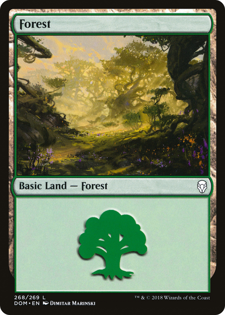 Forest (DOM-268) - Dominaria Foil - Premium MTG Single from Wizards of the Coast - Just $0.13! Shop now at Game Crave Tournament Store
