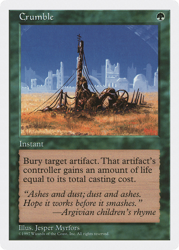 Crumble (5ED-287) - Fifth Edition - Premium MTG Single from Wizards of the Coast - Just $0.25! Shop now at Game Crave Tournament Store
