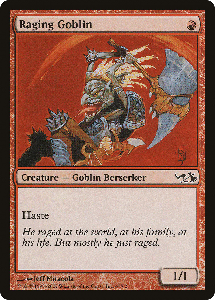 Raging Goblin (DD1-047) - Duel Decks: Elves vs. Goblins - Premium MTG Single from Wizards of the Coast - Just $0.08! Shop now at Game Crave Tournament Store