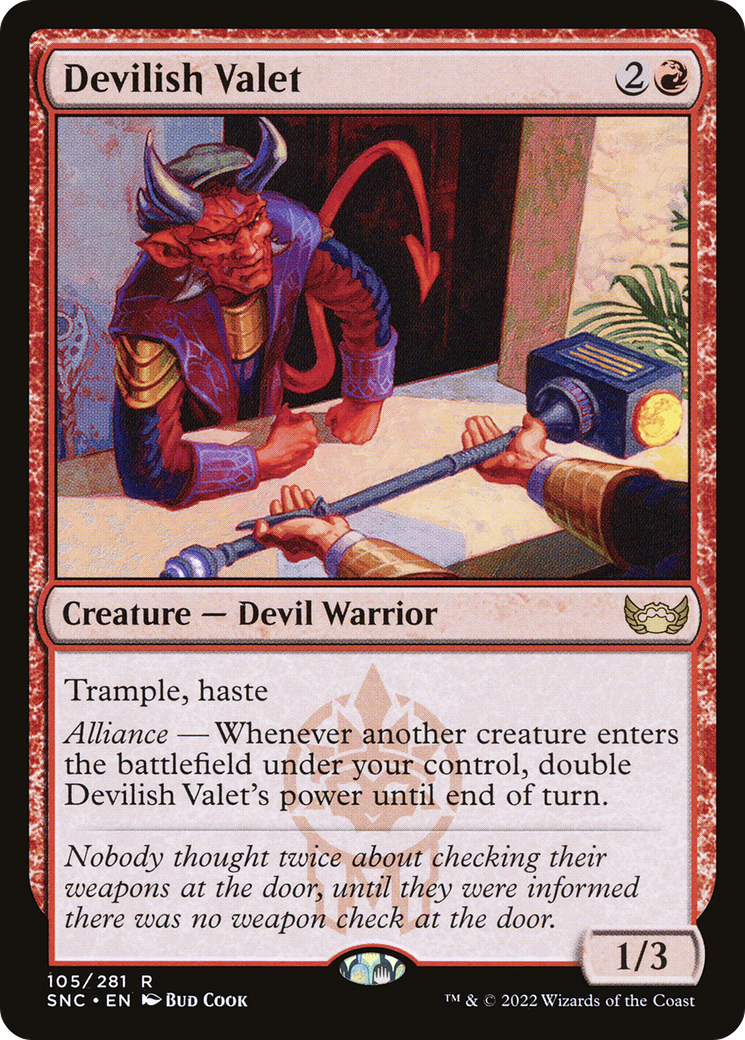Devilish Valet (SNC-105) - Streets of New Capenna - Premium MTG Single from Wizards of the Coast - Just $0.26! Shop now at Game Crave Tournament Store