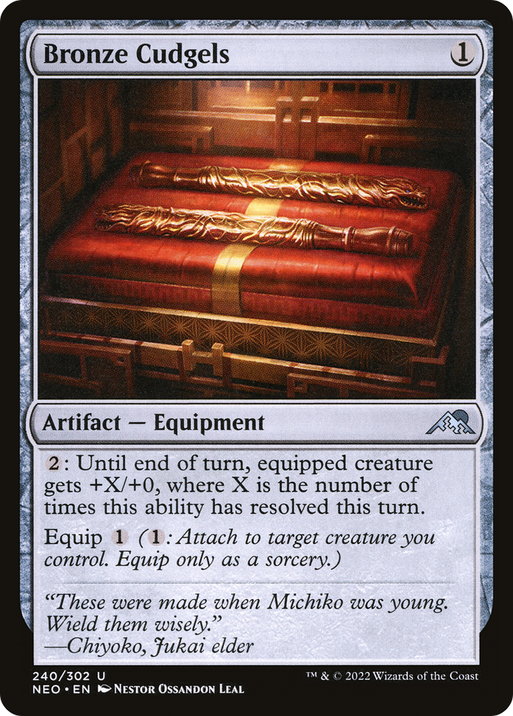 Bronze Cudgels (NEO-240) - Kamigawa: Neon Dynasty - Premium MTG Single from Wizards of the Coast - Just $0.08! Shop now at Game Crave Tournament Store