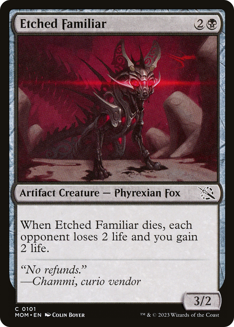 Etched Familiar (MOM-101) - March of the Machine Foil - Premium MTG Single from Wizards of the Coast - Just $0.08! Shop now at Game Crave Tournament Store