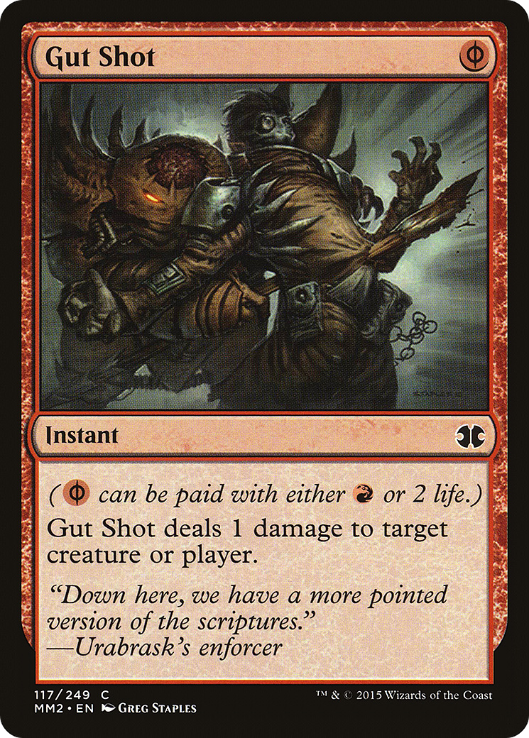 Gut Shot (MM2-117) - Modern Masters 2015 Foil - Premium MTG Single from Wizards of the Coast - Just $1.27! Shop now at Game Crave Tournament Store