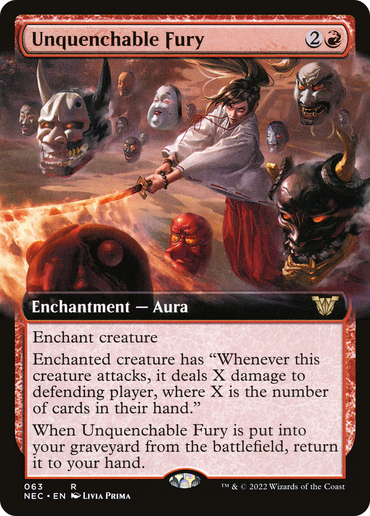 Unquenchable Fury (NEC-063) - Neon Dynasty Commander: (Extended Art) - Premium MTG Single from Wizards of the Coast - Just $0.09! Shop now at Game Crave Tournament Store