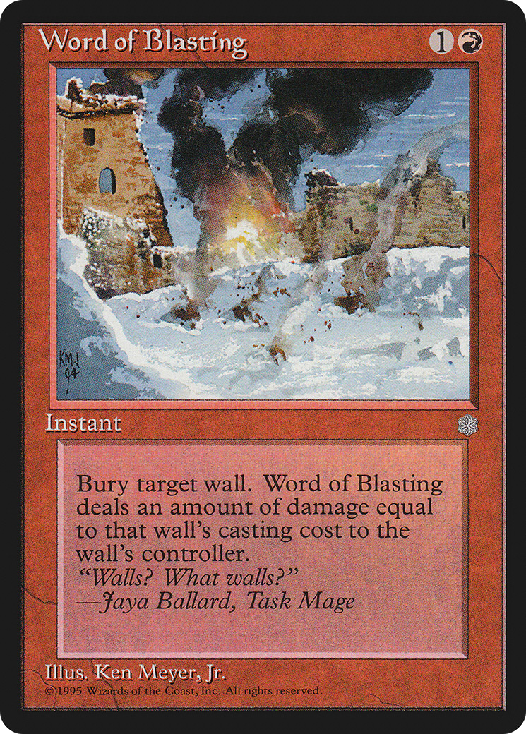 Word of Blasting (ICE-224) - Ice Age - Premium MTG Single from Wizards of the Coast - Just $0.25! Shop now at Game Crave Tournament Store