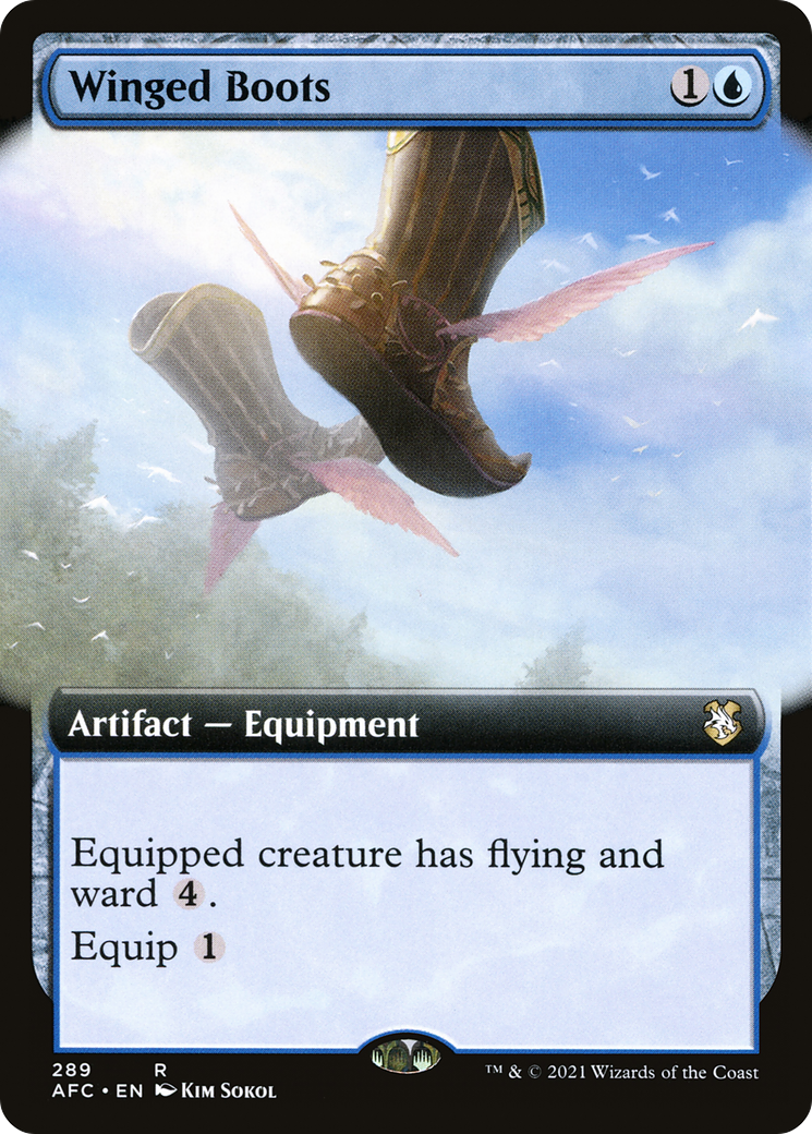 Winged Boots (AFC-289) - Forgotten Realms Commander: (Extended Art) - Premium MTG Single from Wizards of the Coast - Just $1.52! Shop now at Game Crave Tournament Store